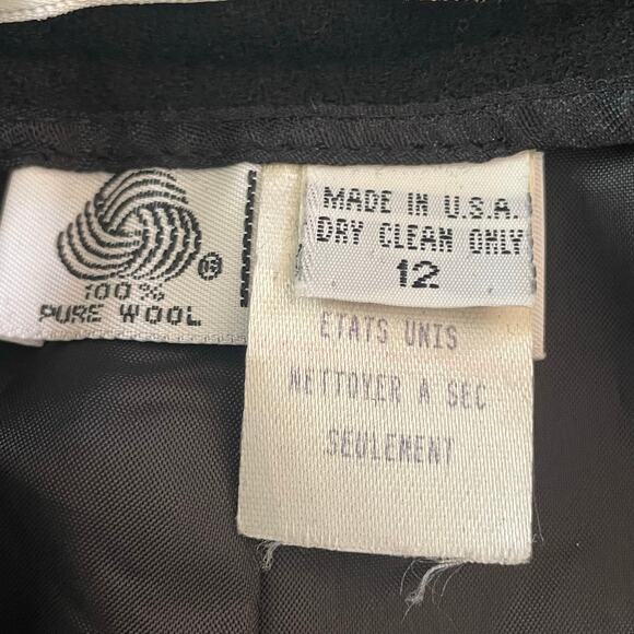 Talbots Black 100% Wool Dress Pants Sz 12p VTG Pleated Front Career Office - Picture 9 of 9